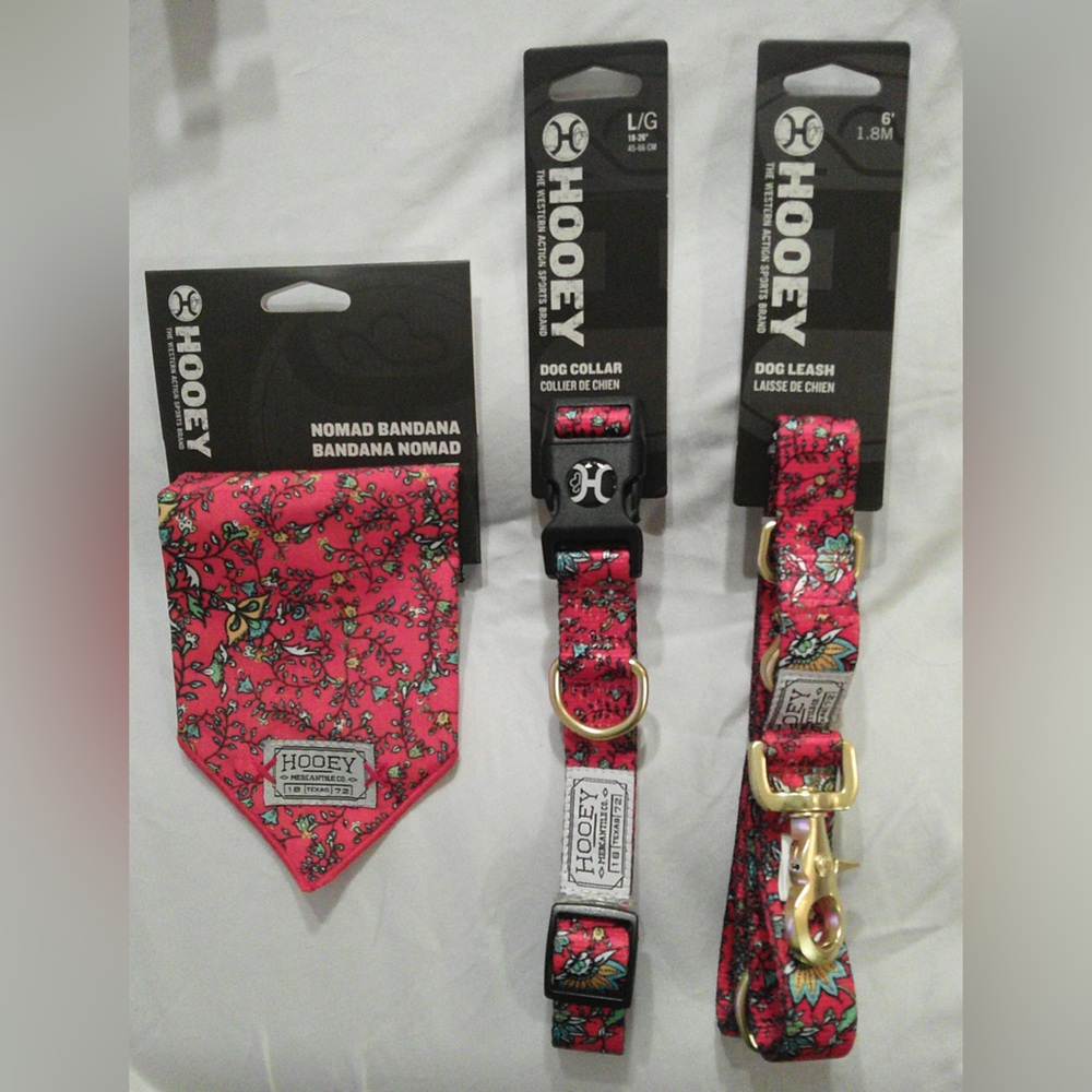 Hooey Nomad Western Floral Collar, Leash and Bandana (L)